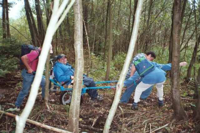 randonnée sportive avec joëlette, Croix Scaille, 2003