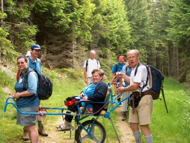 randonnée très sportive avec joëlette, Vosges, 2003