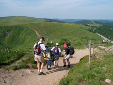 randonnée très sportive avec joëlette, Vosges, 2003