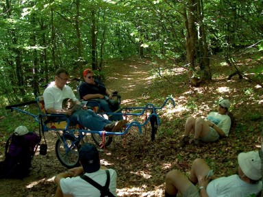 randonnée très sportive avec joëlette, Vosges, 2003