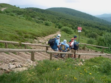 randonnée très sportive avec joëlette, Vosges, 2003