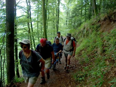 randonnée très sportive avec joëlette, Vosges, 2003