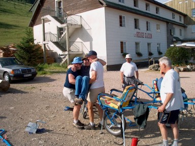 randonnée très sportive avec joëlette, Vosges, 2003