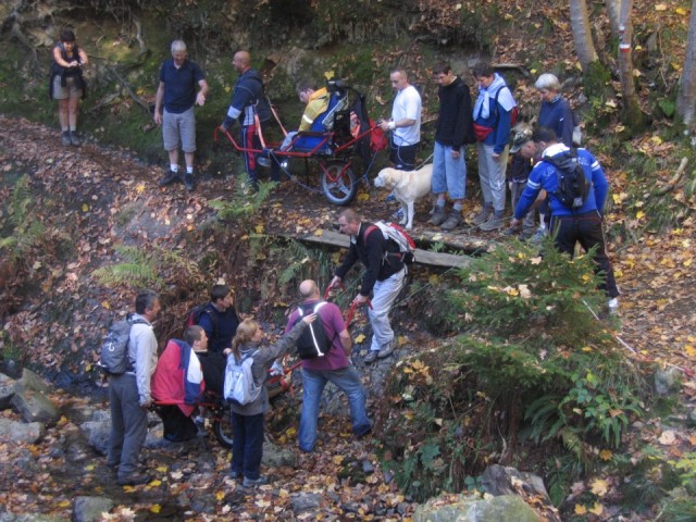 Randonnées très sportives avec joëlettes dans le Ninglinspo en 2007