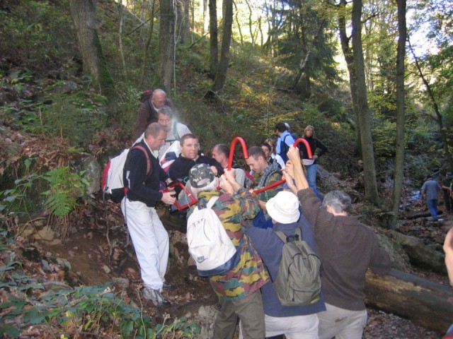 Randonnées très sportives avec joëlettes dans le Ninglinspo en 2007