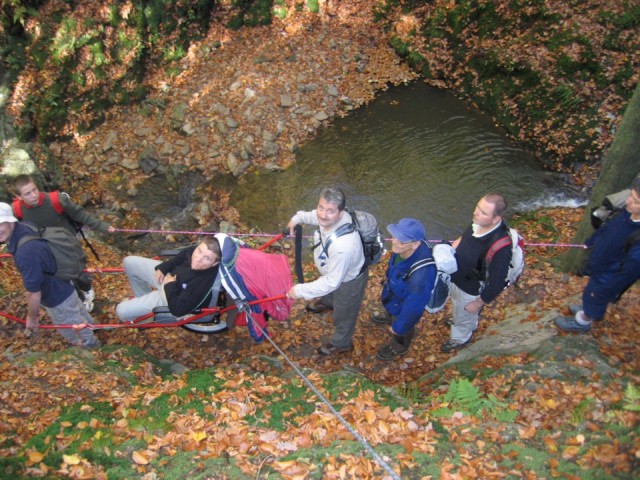 Randonnées très sportives avec joëlettes dans le Ninglinspo en 2007