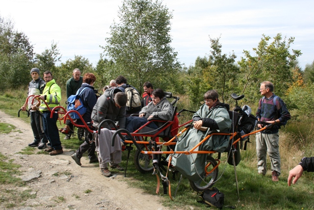 randonnée sportive avec joëlettes, Bérinzenne, 2011