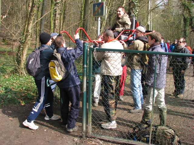 randonnée sportive avec joëlettes, Louvain-la-Neuve, 2011