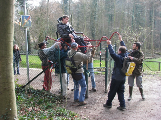 randonnée sportive avec joëlettes, Louvain-la-Neuve, 2011