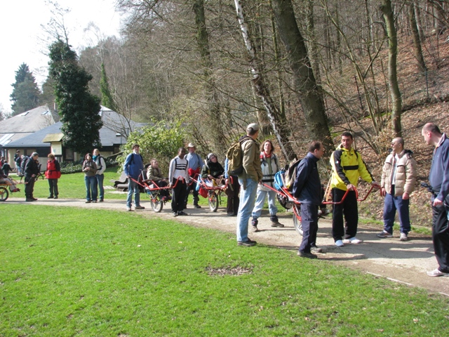 randonnée sportive avec joëlettes, Louvain-la-Neuve, 2011