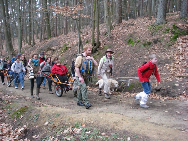 randonnée sportive avec joëlettes, Louvain-la-Neuve, 2011