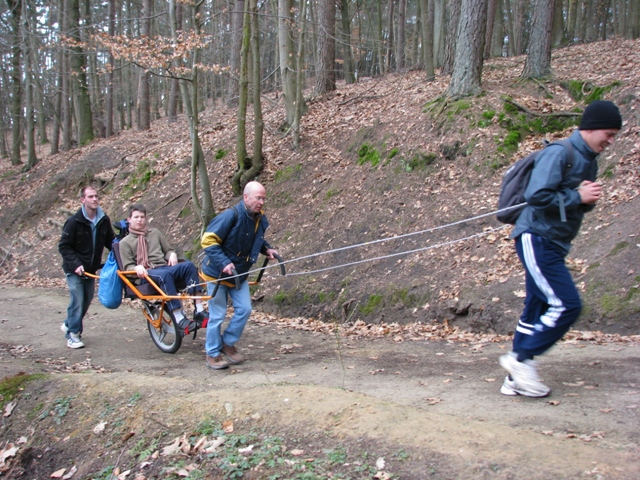 randonnée sportive avec joëlettes, Louvain-la-Neuve, 2011