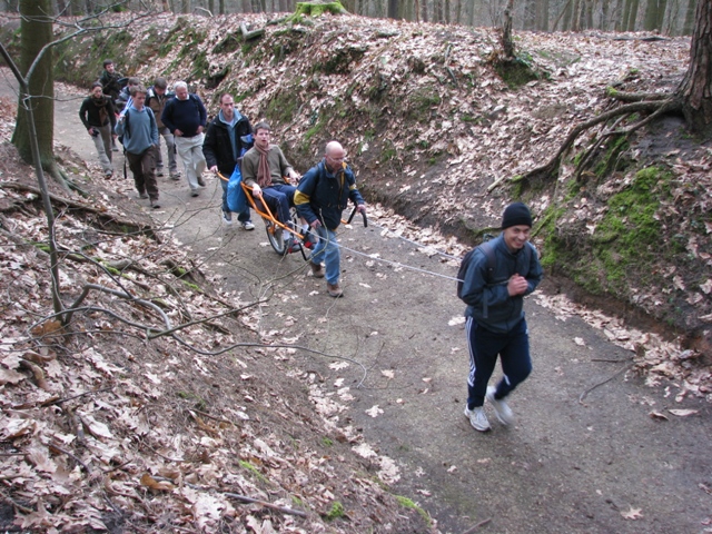 randonnée sportive avec joëlettes, Louvain-la-Neuve, 2011