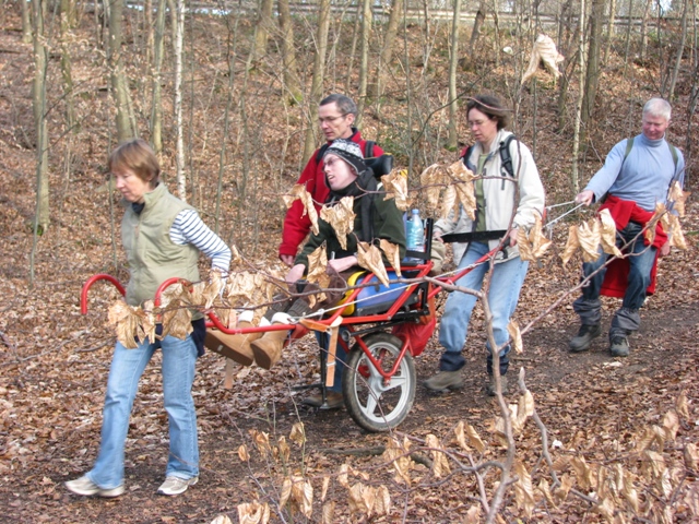 randonnée sportive avec joëlettes, Louvain-la-Neuve, 2011