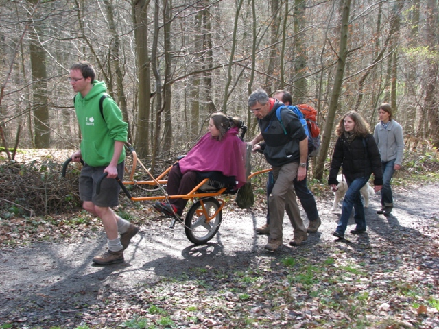 randonnée sportive avec joëlettes, Louvain-la-Neuve, 2011