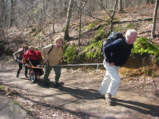 randonnée sportive avec joëlettes, Louvain-la-Neuve, 2011