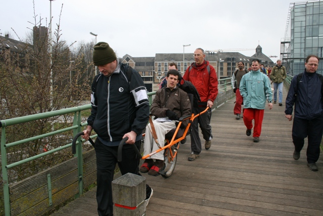 Randonnée sportive avec joëlettes, Louvain-la-Neuve, 2011