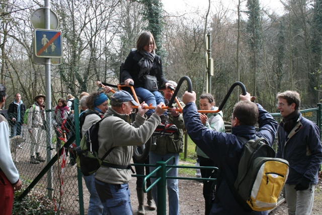 Randonnée sportive avec joëlettes, Louvain-la-Neuve, 2011