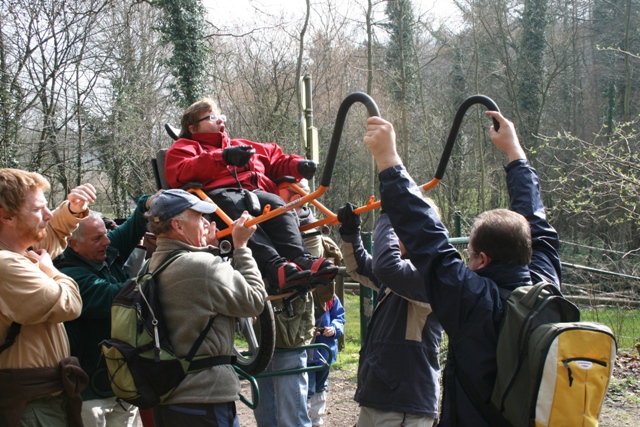 Randonnée sportive avec joëlettes, Louvain-la-Neuve, 2011