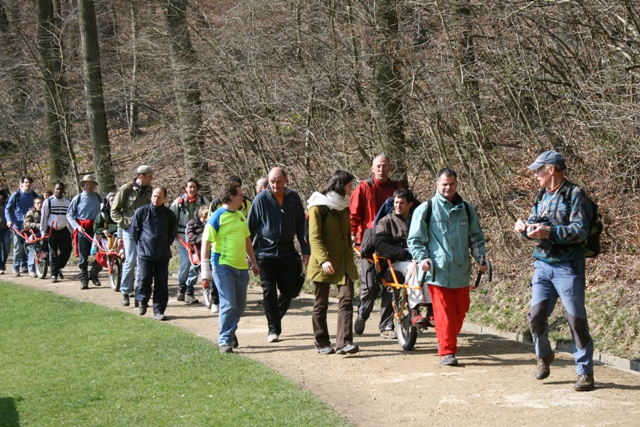 Randonnée sportive avec joëlettes, Louvain-la-Neuve, 2011