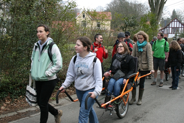 Randonnée sportive avec joëlettes, Louvain-la-Neuve, 2011