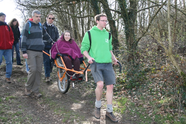 Randonnée sportive avec joëlettes, Louvain-la-Neuve, 2011