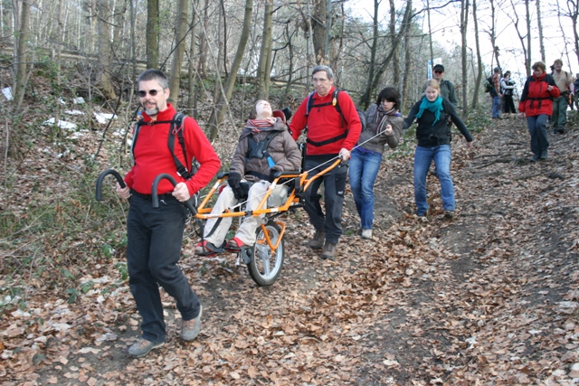 Randonnée sportive avec joëlettes, Louvain-la-Neuve, 2011