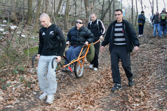 Randonnée sportive avec joëlettes, Louvain-la-Neuve, 2011