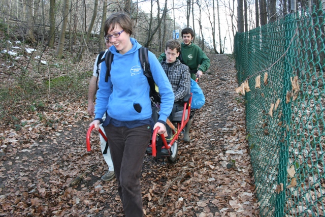 Randonnée sportive avec joëlettes, Louvain-la-Neuve, 2011