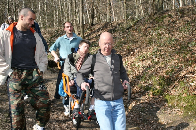 Randonnée sportive avec joëlettes, Louvain-la-Neuve, 2011