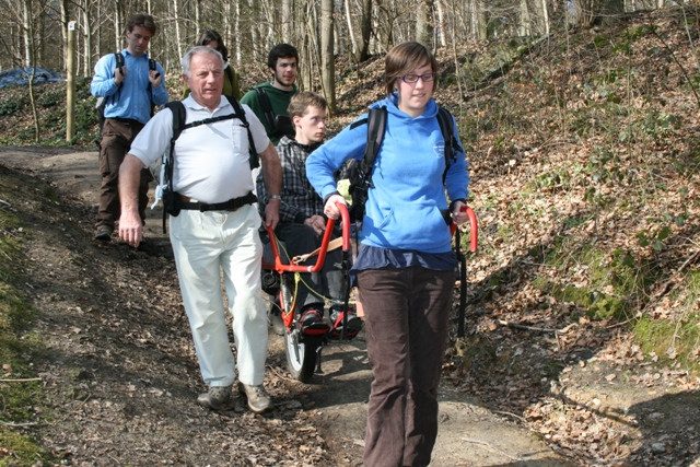 Randonnée sportive avec joëlettes, Louvain-la-Neuve, 2011