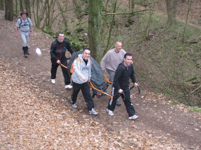 Randonnée sportive avec joëlettes, le Ninglinspo, 2011