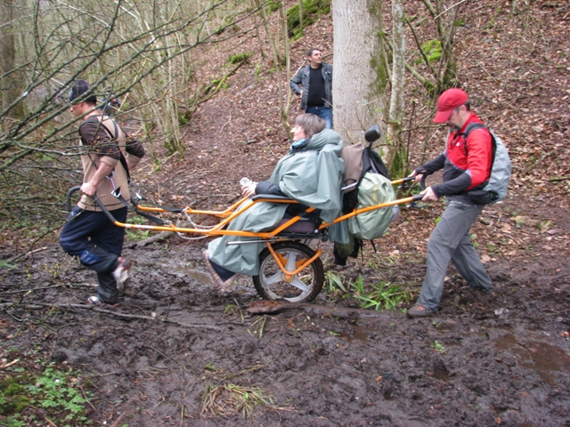 Randonnée sportive avec joëlettes, le Ninglinspo, 2011