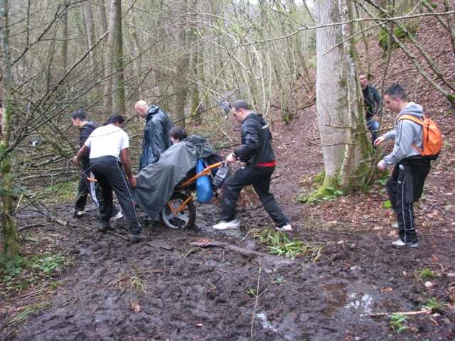 Randonnée sportive avec joëlettes, le Ninglinspo, 2011