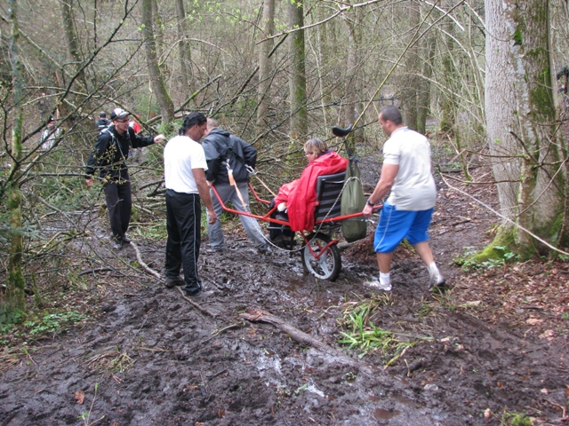 Randonnée sportive avec joëlettes, le Ninglinspo, 2011