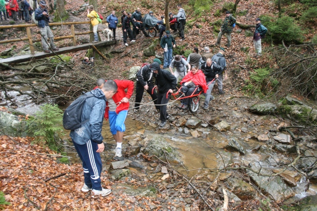 Randonnée sportive avec joëlettes, le Ninglinspo, 2011