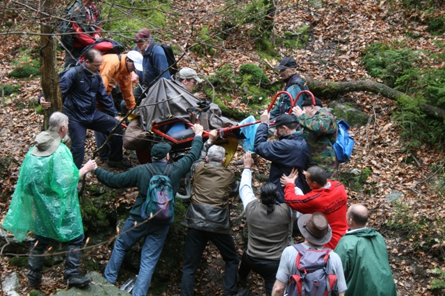 Randonnée sportive avec joëlettes, le Ninglinspo, 2011