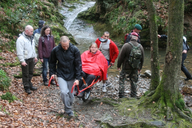 Randonnée sportive avec joëlettes, le Ninglinspo, 2011