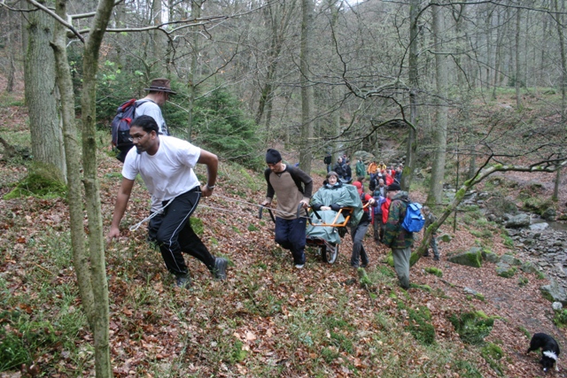 Randonnée sportive avec joëlettes, le Ninglinspo, 2011