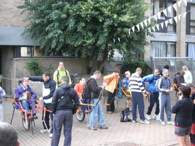 Randonnée sportive avec joëlettes, Louvain-la-Neuve, 2011