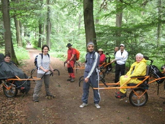 Randonnée sportive avec joëlettes, Louvain-la-Neuve, 2011