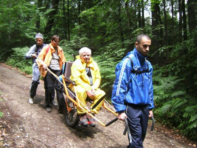 Randonnée sportive avec joëlettes, Louvain-la-Neuve, 2011