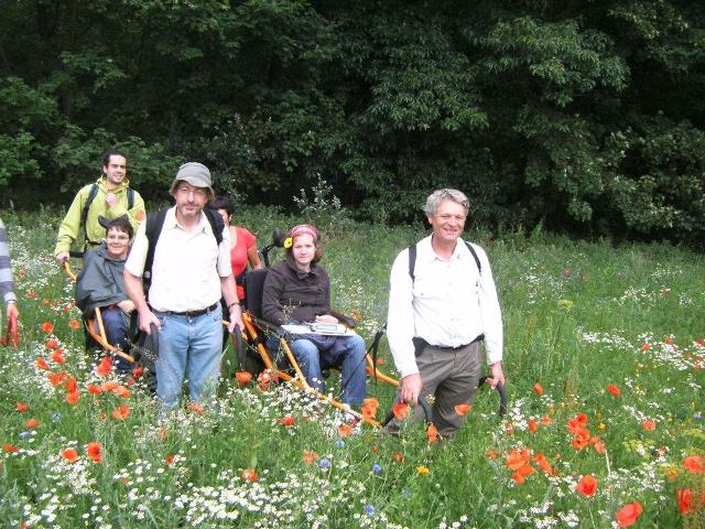 Randonnée sportive avec joëlettes, Louvain-la-Neuve, 2011