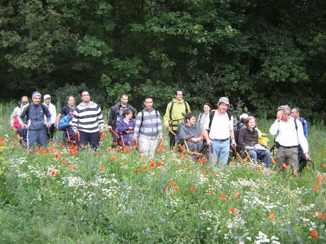 Randonnée sportive avec joëlettes, Louvain-la-Neuve, 2011