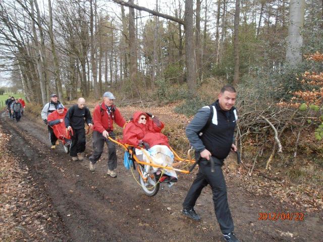 randonnée sportive avec joëlettes, Solwaster, 2012