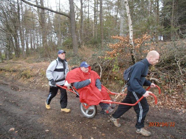 randonnée sportive avec joëlettes, Solwaster, 2012