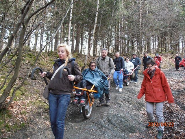 randonnée sportive avec joëlettes, Solwaster, 2012