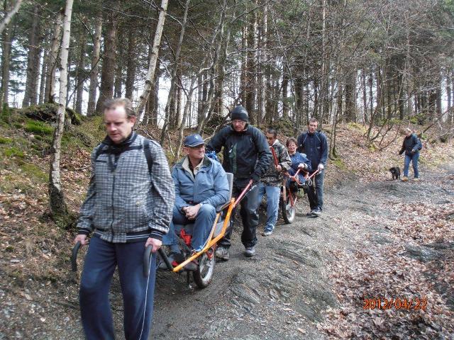 randonnée sportive avec joëlettes, Solwaster, 2012