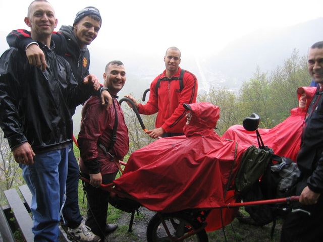 randonnée sportive avec joëlettes, Trooz, 2012