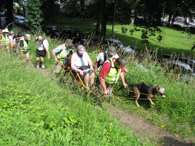 randonnée sportive avec joëlettes, Namur, 2012